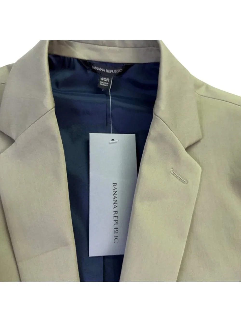Banana Republic Mens Tan Cotton Slim Fit Blazer Two Button Modern Jacket Size 40